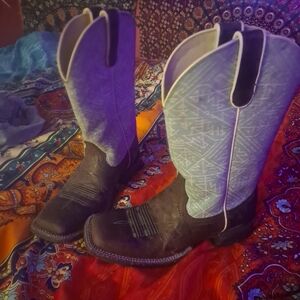 Ariat Brown and Blue Western Boots